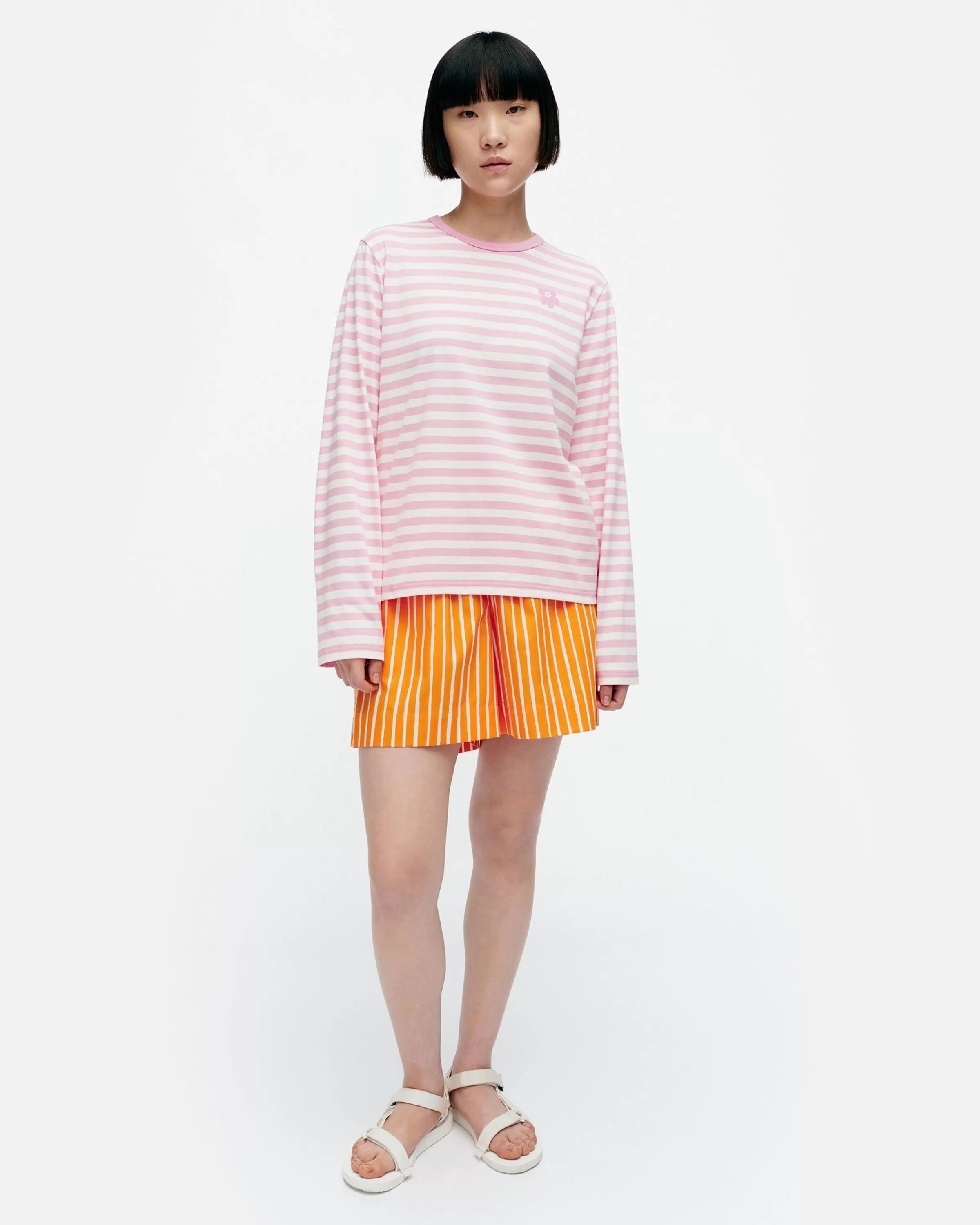 Marimekko Paidat Ja Tunikat^Kioski Tasaraita Relaxed Longsleeve Trikoopaita